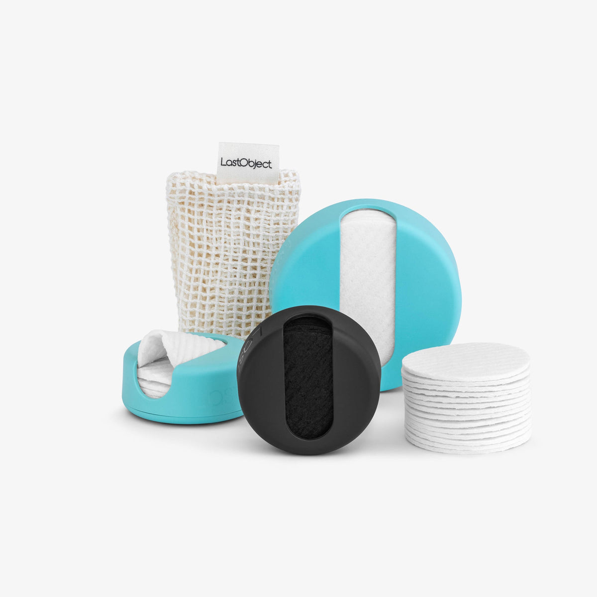 LastRound® Kit 7 Cotons Démaquillants Réutilisables + étui - Alternative écologique Au Coton Jetable - Fabriqué Au Danemark